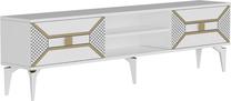 TV galds Kalune Design Yumedi, zelta krās./balta krās., 150 cm x 30 cm x 50 cm