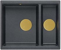 Virtuves izlietne Quadron Logan 150, granīts, 56 cm x 46 cm x 22 cm, brūna krās./zelta krās./melna krās.