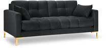 Sofa Micadoni Home Mamaia Velvet, tamsiai pilka sp., 152 x 92 cm x 75 cm