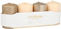 Свеча, цилиндрическая Artman Mix, 4 шт., коричневатый цв.