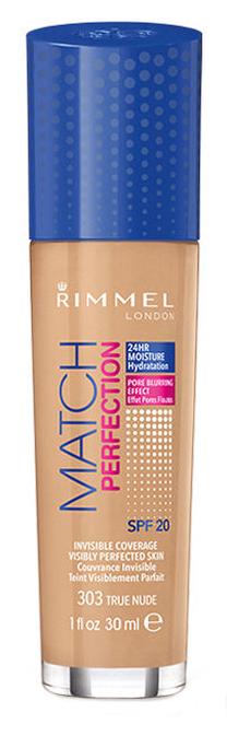 Šķidrā grima bāze Rimmel London Match Perfection SPF20, SPF 20, 303 true nude, 30 ml