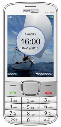 Telefons ar pogām Maxcom MM320, 16 GB, balts krās.