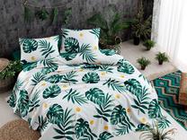 Lovatiesė Mijolnir Monstera 162ELR9393, balta sp./geltona sp./žalia sp., 200 cm x 235 cm