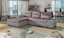 Kampinė sofa Ottavio Soro 61, Soro 83, rožinė sp./pilka sp., kairinė, 180 x 275 cm x 85 cm