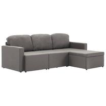 Kampinė sofa VLX 3-Seated 288791, ruda sp./pilka sp., 149 x 216 cm x 72 cm