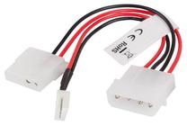Vads Lanberg 4 pin + 3 pin, 4 pin Molex male, melna krās.