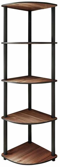 Kampinė lentyna Kalune Design 5 Corner, riešuto sp., 139 cm x 34 cm x 34 cm
