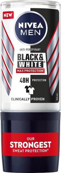Vyriškas dezodorantas Nivea Black & White Max Protection 48 h Strongest, 50 ml