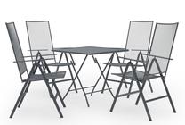 Āra mēbeļu komplekts VLX Garden Dining Set, antracīts krās., 4 sēdvietas
