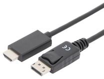 Vads Assmann AK-340303-020-S HDMI male, Display port male, 2 m, melna krās.