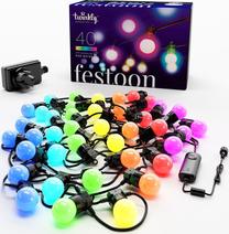 Spuldzīšu virtenes Twinkly Festoon, 20 m, daudzkrāsaina, 40 LED