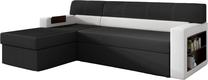 Kampinė sofa Rico Sawana 14, Soft 17, balta sp./juoda sp., kairinė, 160 x 250 cm x 85 cm