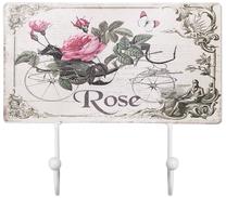 Sieninė drabužių kabykla Home4you Rose 70245, 22 cm, balta sp.