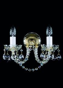Valgusti seinale Artglass Karin II, E14, 2 x 40 W, läbipaistev v. / kuldne v.