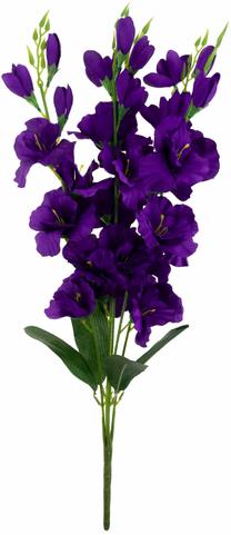 Dirbtinė gėlė, žalia sp./violetinė sp., 68 cm