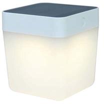 Brīvi stāvošs āra gaismeklis Lutec Table Cube PIR, 1W, LED, IP44, balta krās., 12 cm x 13.3 cm