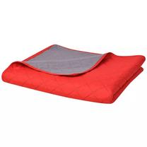 Gultas pārklājs VLX Double-Sided 131555, sarkana krās./pelēka krās., 170 cm x 210 cm