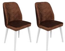 Kėdžių rinkinys Kalune Design Dallas 586 974NMB1665, matinė, ruda sp./balta sp., 49 cm x 50 cm x 90 cm, 2 vnt.