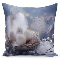 Dekoratyvinės pagalvėlės užvalkalas JMW-024, mėlyna/balta/pilka, 40 cm x 40 cm