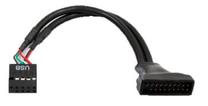 Adapteris Chieftec USB 3.0 19 pin male, USB 2.0 9 pin female, 0.1 m, juoda sp.
