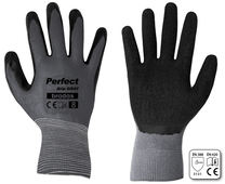 Darba cimdi pret sagriešanu izturīgi Bradas Perfect Grip RWPGGY10, pieaugušajiem, melna krās./pelēka krās., 10, 6 gab.