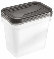 Maisto dėžučių rinkinys Keeeper Fredo Fresh, 1 l, 11 cm x 10 cm, skaidri sp./pilka sp., 3 vnt.