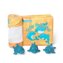 Vonios žaislas, knygos ir žaislų rinkinys Melissa & Doug Baby Dolphins, mėlyna sp./oranžinė sp.