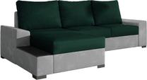 Kampinė sofa Negro Kronos 19, Paros 05, pilka sp./tamsiai žalia sp., kairinė, 160 x 245 cm x 90 cm