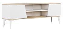 ТВ стол Kalune Design Marelli, дубовый цв./белый цв., 150 см x 35 см x 54 см
