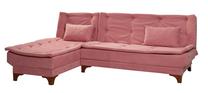 Kampinė sofa Hanah Home Kelebek Köþe 867UNQ1922, rožinė sp., kairinė, 107 x 225 cm x 81 cm