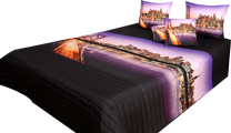 Lovatiesė Mariall 3D N38h, juoda sp./violetinė sp., 220 cm x 240 cm