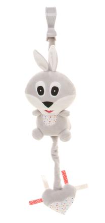 Rotaļlietas ratiem 4Baby Music Toy Bunny, pelēka krās.