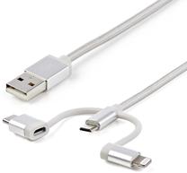 Vads StarTech, Lightning/Micro USB/USB/USB Type-C, 100 cm, balta krās.