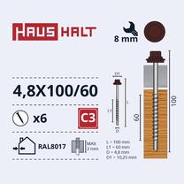Pašvītņojošā skrūve Haushalt, 4.8 mm x 100 mm, 6 gab.