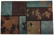 Durvju paklājs Besk Leaves, gaiši zila krās., 60 cm x 90 cm
