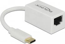 Adapteris Delock USB Type-C, RJ-45, 0.13 m