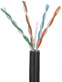 Провод A-Lan UTP CAT 6 KIU6OUTS305, Nėra, 305 м, черный цв.