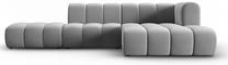 Kampinė sofa Micadoni Home Lupine Velvet, pilka sp., dešininė, 294 x 175 cm x 70 cm