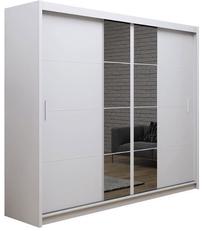 Spinta Stolar Porto, balta sp., 250 cm x 60 cm x 215 cm, su veidrodžiu