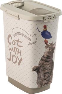 Dėžė gyvūnų ėdalui laikyti Rotho Cody Cat, 25 l, 33 cm x 25 cm x 46.3 cm, rusva sp.