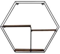 Sieninė lentyna Kalune Design Narcissus, juoda sp./riešuto sp., 53 cm x 15 cm x 60 cm