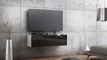 ТВ стол Pro Meble, белый цв./черный цв., 105 см x 32 см x 30 см