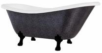 Vonia, laisvai pastatoma Besco Otylia Glam, 160 cm x 77 cm x 68.5 cm, ovalas, juoda sp./grafito sp.