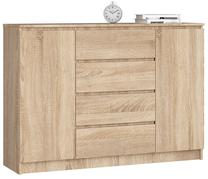 Komoda Akord Furniture Factory K140, sonoma ąžuolo sp., 99 cm x 138 cm x 40 cm