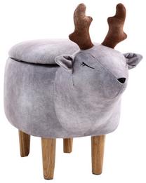 Pufas Deer Lukass, pilka sp., 60 cm x 34 cm x 38 cm