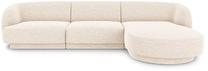 Kampinė sofa Micadoni Home Miley Chenille 4 Seats, šviesiai ruda sp., dešininė, 259 x 155 cm x 74 cm