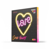 Dekoracija "širdis" Neolia The Love Heart su LED apšvietimu, 29 cm, 15 cm, balta sp./violetinė sp.