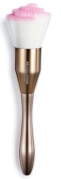 Birstīte, pūderiem Makeup Revolution London Rose Powder Brush, zelta krās.