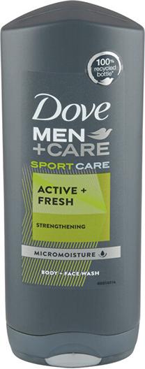 Kūno prausimosi želė vyrams Dove Sport Active+Fresh, 400 ml