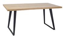 Stalas, ąžuolo sp./juoda sp., 150 cm x 90 cm x 77 cm